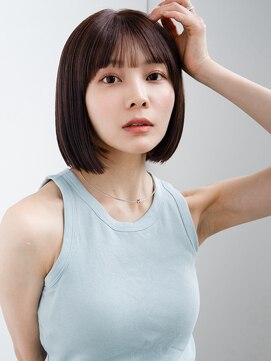 エインアンリー 表参道(AIN.ANLY.) ◯耳かけボブパーマオリーブベージュボブウェーブミディアム小顔