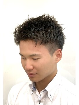 銀座マツナガ 浅草店 ツーブロ ナチュラル ビジネス 刈り上げ アップバング