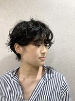 ミクマル(micmal)&nbsp;大人かわいい小顔ショートパーマ黒髪ブルーブラック再現性