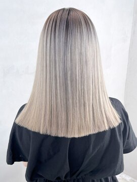 アルバム 銀座(ALBUM GINZA) くすみベージュ秋色ワンレンオリーブカラー_ba408582