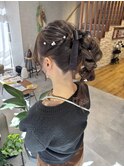 ポニーテール編みおろし