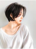 くびれショート/ショートボブ/地下風カラー/センターパート