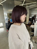 ユイマァル 岡山店(YUIMARL)&nbsp;バーガンディーカラー×ミニボブ