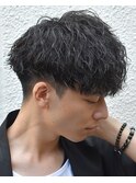 MEN’S HAIR/ブルーブラック/フェザーパーマ/サーフカールJ6