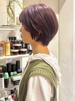 丸みショート×暖色/前髪あり/20代◎30代◎40代◎50代