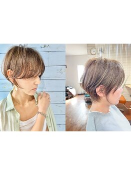 ショートやボブが大人気！ショートヘアと脱白髪染めハイライトの組み合わせで、周りと差がつくスタイルに☆