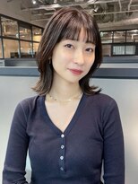 アルバム 銀座(ALBUM GINZA)&nbsp;ミディアム前髪カット顔周りレイヤー暗めカラー_F0396