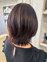 キャアリー(Caary)&nbsp;福山美容室Caaryレイヤーボブマロンブラウン秋カラー20代30代