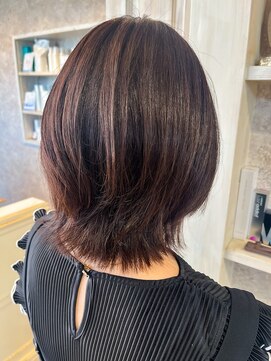 キャアリー(Caary) 福山美容室Caaryレイヤーボブマロンブラウン秋カラー20代30代