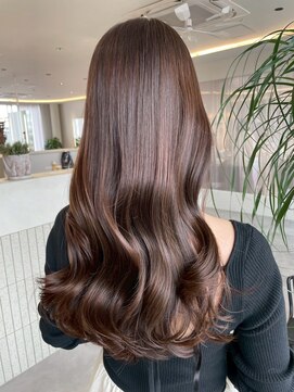 桑名ロングレイヤーカットハッシュカット透明感カラー重めロング