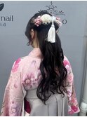 ハーフアップ×袴 袴着付/袴ヘア/卒業式