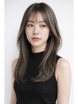 リーフ(LEEF) グレージュハイライト×ミディアムレイヤー