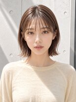 ノア 三宮店(NOA)&nbsp;【NOA】韓国切りっぱなしボブシースルーバング透明感ベージュ