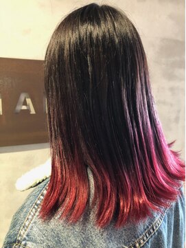 ルフトヘア 南千住 グラデーションカラー RED