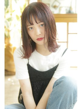 ビアンコ カーロ 二子新地店(Bianco caro) 切りっぱなしボブ×ピンクベージュ◎30代40代