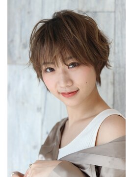 クシュ 所沢東口店(kusyu...) カーキグレージュマッシュショートボブフェザーバング(所沢506)