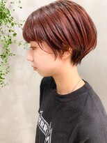 テトヘアー(teto hair) ピンクベージュ、暖色カラー、マッシュショート、丸みショート