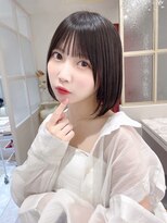 ランド 原宿表参道(LAND)&nbsp;あご下ラインの黒髪ボブ☆束間のある前髪も可愛い☆