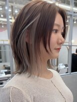ロンド レア 天神大名店(Lond Le’a)&nbsp;ダブルカラーミルクティーベージュカラーケアブリーチ韓国ボブ