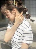 【Link】簡単アレンジ×ポニーアレンジ×玉ねぎヘア×ブラウン