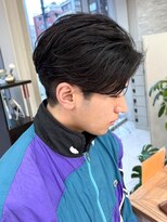 クアトログランシュ ひたちなか店(QUATRO×GranCieux)&nbsp;ニュアンスパーマ×センターパート【ひたちなか/メンズパーマ】