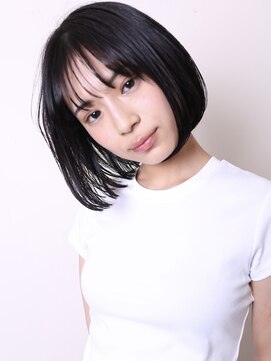 ヨファヘアー 岡本店(YOFA hair) 似合わせカット小顔前髪ストレート黒髪ショートボブ1202