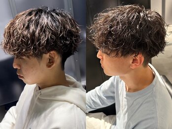 グランツ 天神赤坂(GLANZ)の写真/<波巻きスパイラルパーマ×メッシュ>で無造作&立体感Style!周りと差がつく[赤坂天神/MEN'S/パーマ/学割U24]