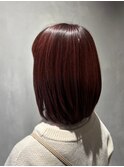落ち着きのある暗めカラー ダークレッド/髪質改善ケアTR