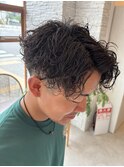 細かめ波巻きパーマ◎