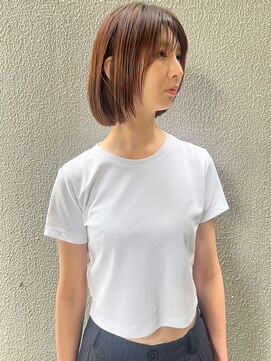 ラウンジ モリオ イケブクロ(Lounge MORIO Ikebukuro) 【morio】前上がり ボブ レトロ 重ため ベージュ♪