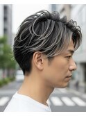白髪ぼかしハイライトシルバーカラーグレーカラー
