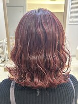 トーチ ヘアーアンドヘッドスパ 銀座通り本店(TORCH hair & head spa)&nbsp;ローズピンクと波ウェーブで可愛さアップ！