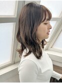 札幌/髪質改善/ヘーゼルベージュ×ふんわりウェーブミディ