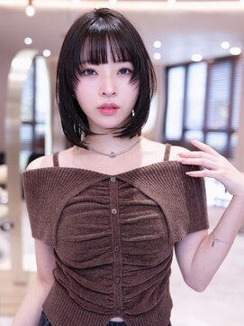 ケアリー プレナ海浜幕張(Carelly) 大人かわいい前髪セシルカットココアブラウンフリンジウェーブ