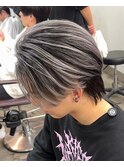 ホワイトシルバーグレーバレイヤージュシャドールーツ