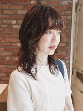 ボコカ(bococa) 【macana指名】大人カジュアルレイヤーパーマミディアムウェーブ