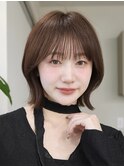 顔周りレイヤーのくびれボブ