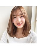 小顔シースルーバングナチュラルミディアム/骨格カバー/韓国風