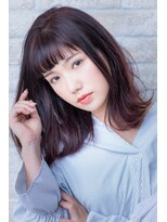 ヘアーアートシフォン 池袋西口店(Hair art chiffon) 外ハネミディアムスモーキーカラーセミウェットウェーブ艶カラー