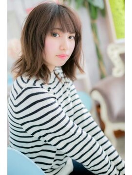 ミック ヘアアンドメイク アップ 駒込店(miq Hair&Make up) くすみカラーの外ハネくせ毛風カールロングウルフc1