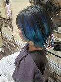 ★インナーカラー  青~ターコイズブルー  ウルフ【SOMEBRIDGE】