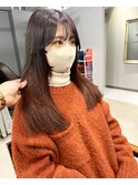 *グラデーションピンク 小顔バング 顔周り 大阪 天王寺美容室