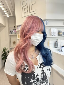 ペレ 渋谷(PELE) デザインカラー/レイヤーカット/ウェットヘア/オリーブベージュ