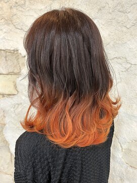 エヌ ヘアー(N-hair) グラデーションオレンジカラー