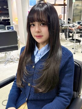 ゲームバイアランスミシー 心斎橋(GAME by Alan Smithee) グレージュ/レイヤーカット/韓国風レイヤー/髪質改善カラー/