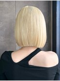 タッセルカット 韓国ボブ 切りっぱなしボブ ハイトーンボブ 7s44