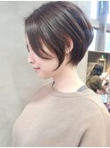 大人丸みショートショートヘアベージュ/イルミナカラー/武蔵小杉