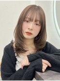 簡単スタイリング/伸ばしかけヘア/小顔ヘア/ブリーチなしカラー