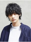 スパイラルパーマ ウルフ ツイストパーマ 黒髪