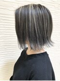 【morio】札幌ボブ　大人かわいい黒髪ハイライトボブ